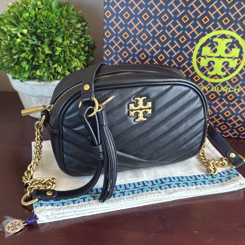 TORY BURCH 🖤BLACK🖤 SOFT QUILTED LEATHER CROSSBODY BAG 🌟EUC🌟 - Picture 16 of 17